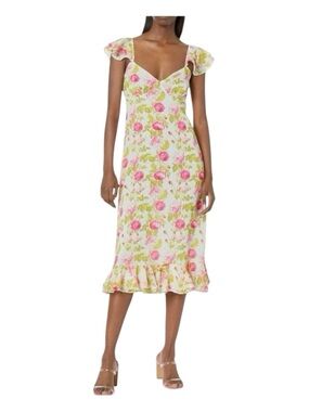 BETSEY JOHNSON Pepper Midi Dress in Color Sonic White, Size M.